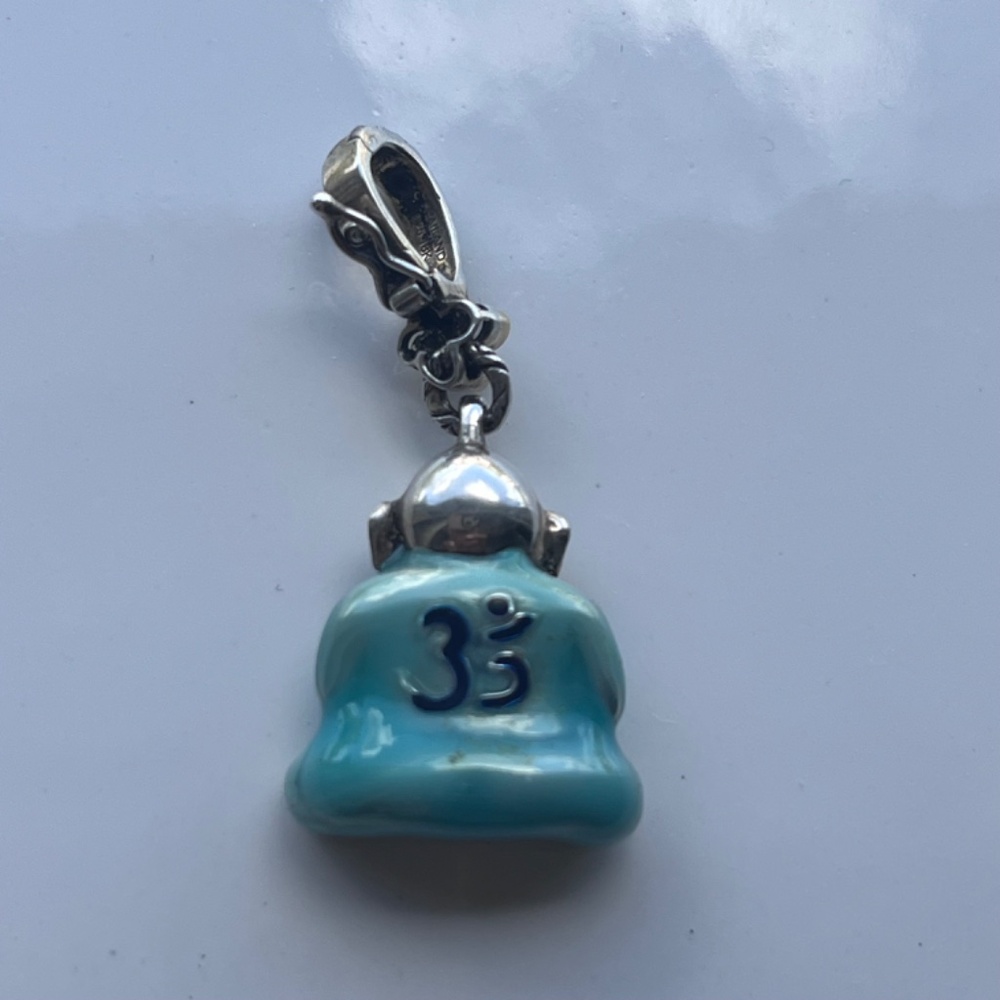 Vintage Buddha charm/enhancer by B Bixby sterling silver 18kt enamel - Picture 3 of 12